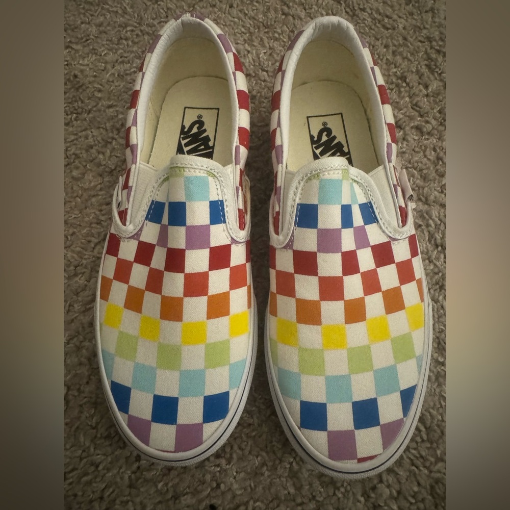 Vans Multicolor Checkered Slip-On Shoes - Women’s Size 6 NWOT